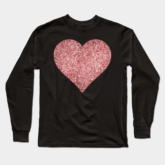 Rose gold heart Long Sleeve T-Shirt by CreaKat